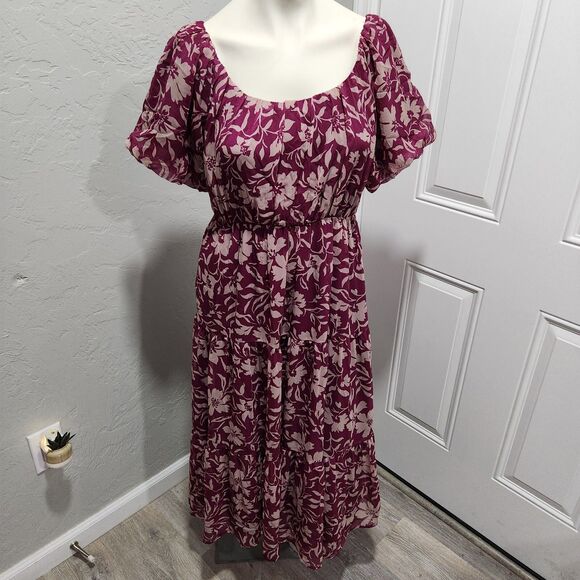 Patrons Of Peace Tiered Floral Maxi Dress Womens SZ Med Modest Soft Flowy Summer - Picture 1 of 6
